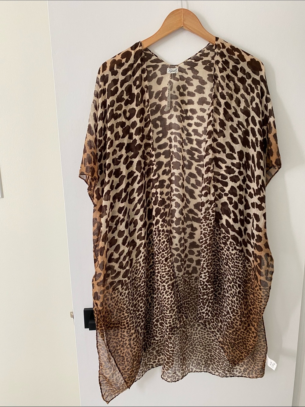 Kismet Sheer Leopard-Print Cover-Up in Cream and Brown
